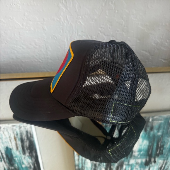 Aviator Nation Black Trucker Hat with Rainbow Patch